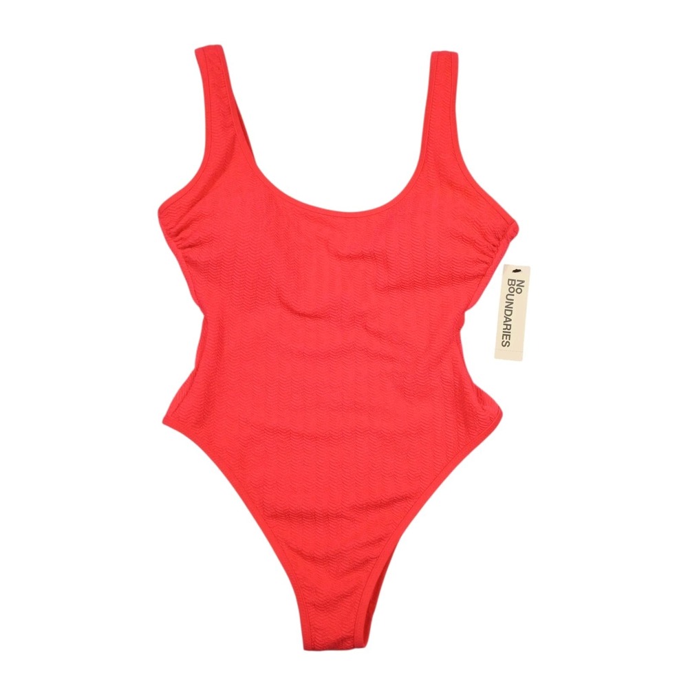 No Boundaries One Piece Bathing Suit Coral Flame Size Medium 8-10 New With Tags